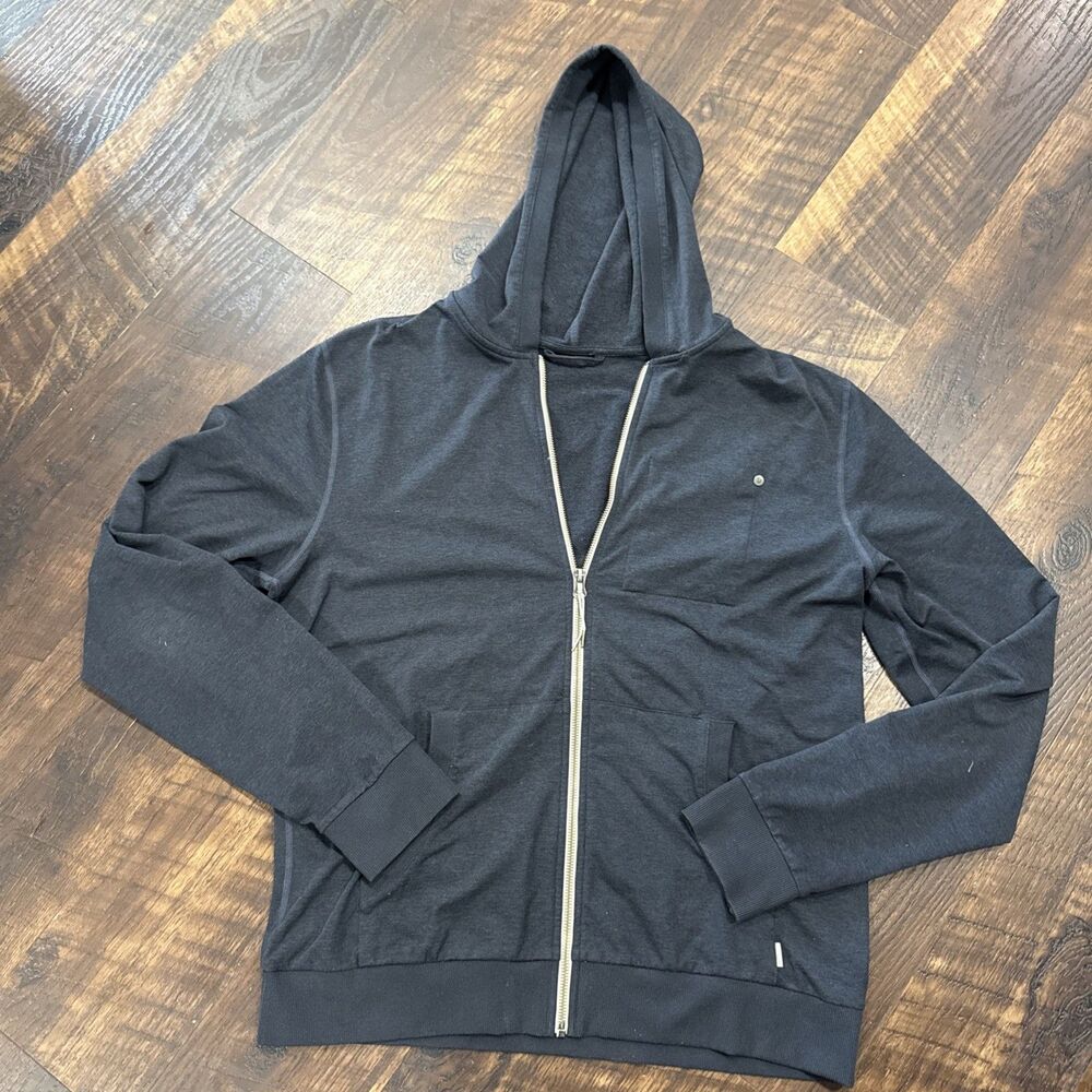 Vuori Coronado Full Zip Hoodie Mens Sz M Charcoal Gray Heather Jacket Sweatshirt
